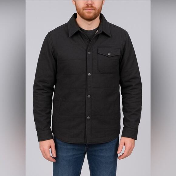 Hoodlamb NWT Men's Quilted Hemp Shirt Jacket with Plaid Lining Black Size Small - Picture 1 of 13